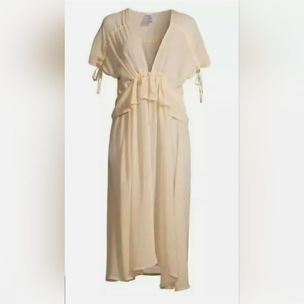 Nwt Time and Tru Women’s Chiffon Kimono cream ivory tie waist